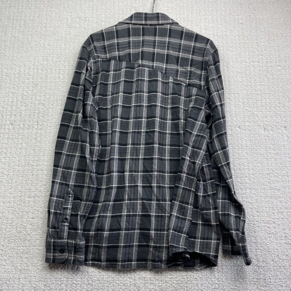 Y2K Volcom Black Modern Fit Plaid Flannel Button Up Shirt Men’s Size XL Skate - Picture 11 of 15